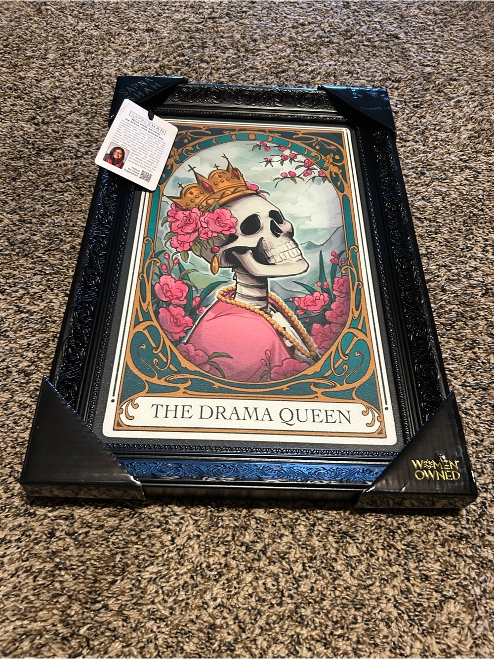 The Drama Queen Framed Art Print - Black Frame, Pink Accent 18x12